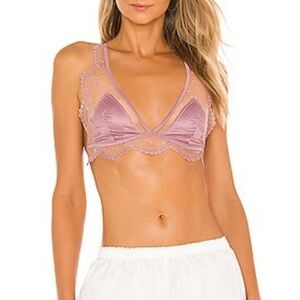 Free People Intimately When In Rome Satin & Lace Bralette Mauve Size S